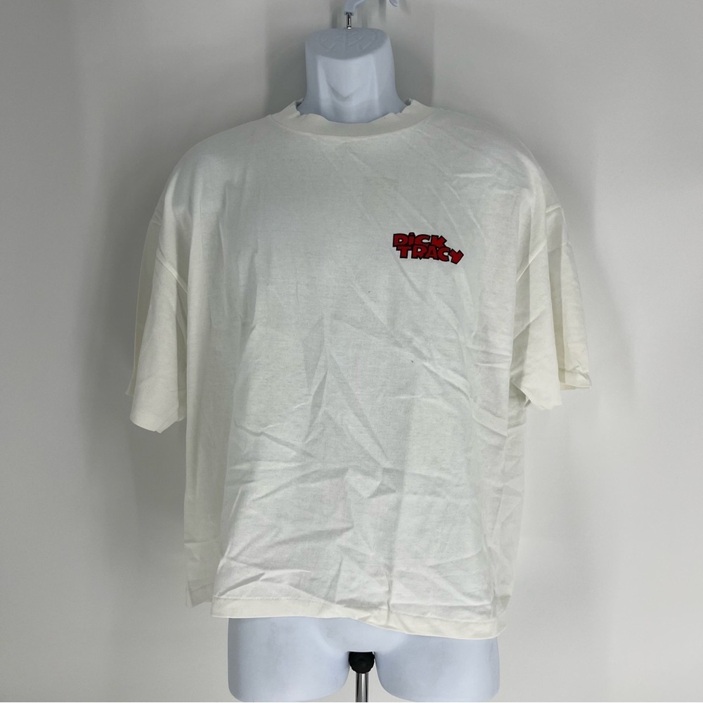 Vintage 80s Dick Tracy Shirt Mens Medium White Graphic‎ Disney Movie Promo NWT